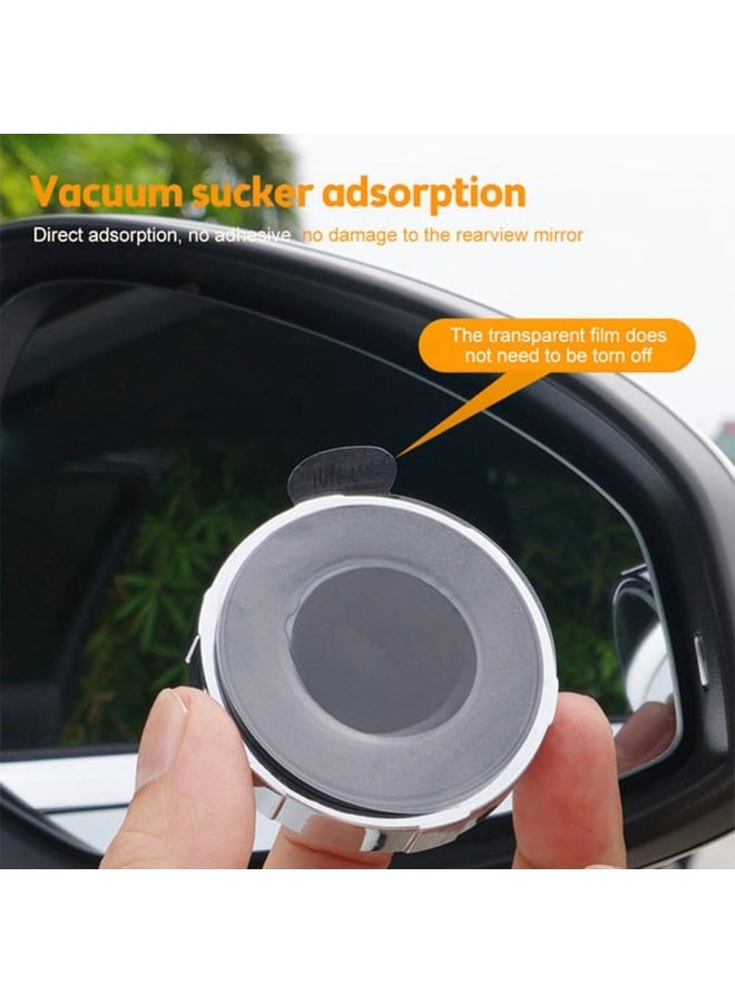 VIUAUAX 2PCS Suction Cup Car Blind Spot Mirror, 360° Rotating HD Convex Wide Angle Side Rear View Mirror, Waterproof Anti-Fog No Glue Auxiliary Mirror for Cars SUVs Trucks Vans, Silver - Image 5
